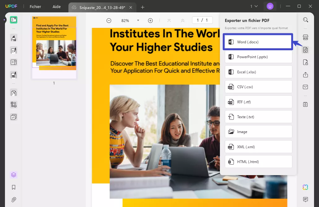convertir capture d'écran en word
