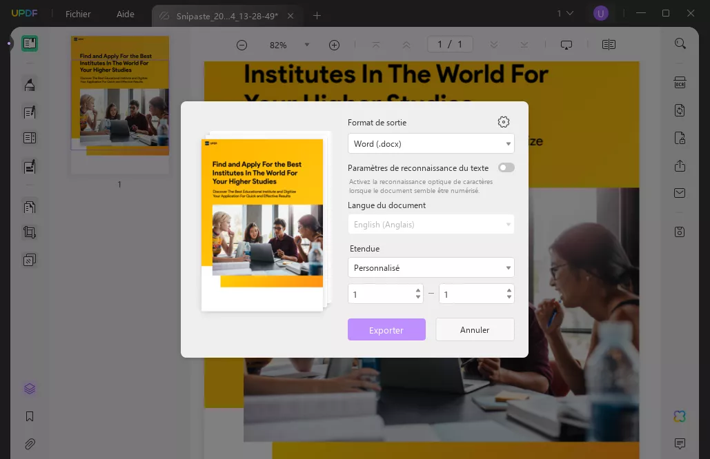 convertir capture d'écran en word
