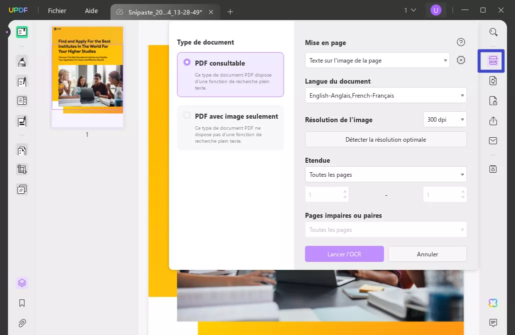 convertir capture d'écran en word