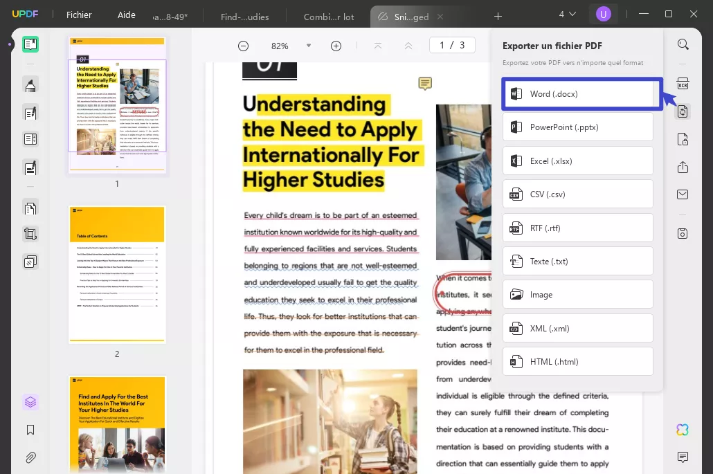 convertir capture d'écran en word