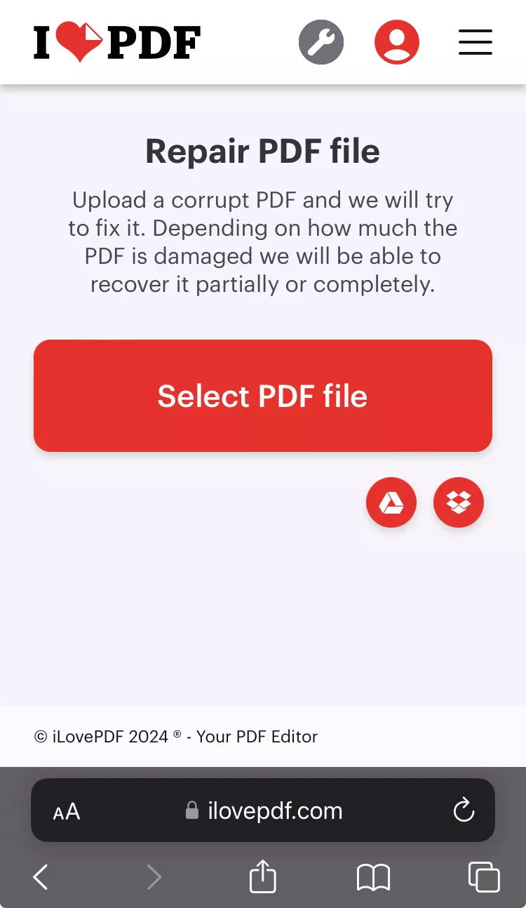 ilovepdf 파일 복구