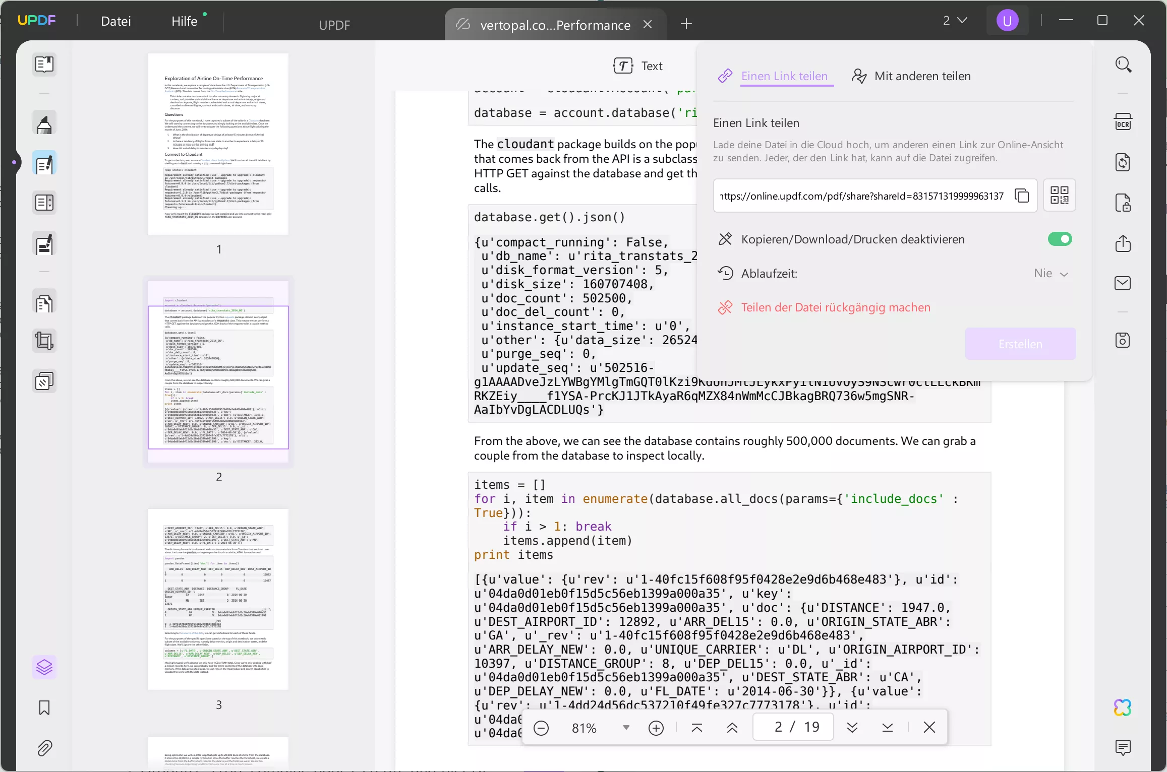 Jupyter-Notebook in PDF freigeben