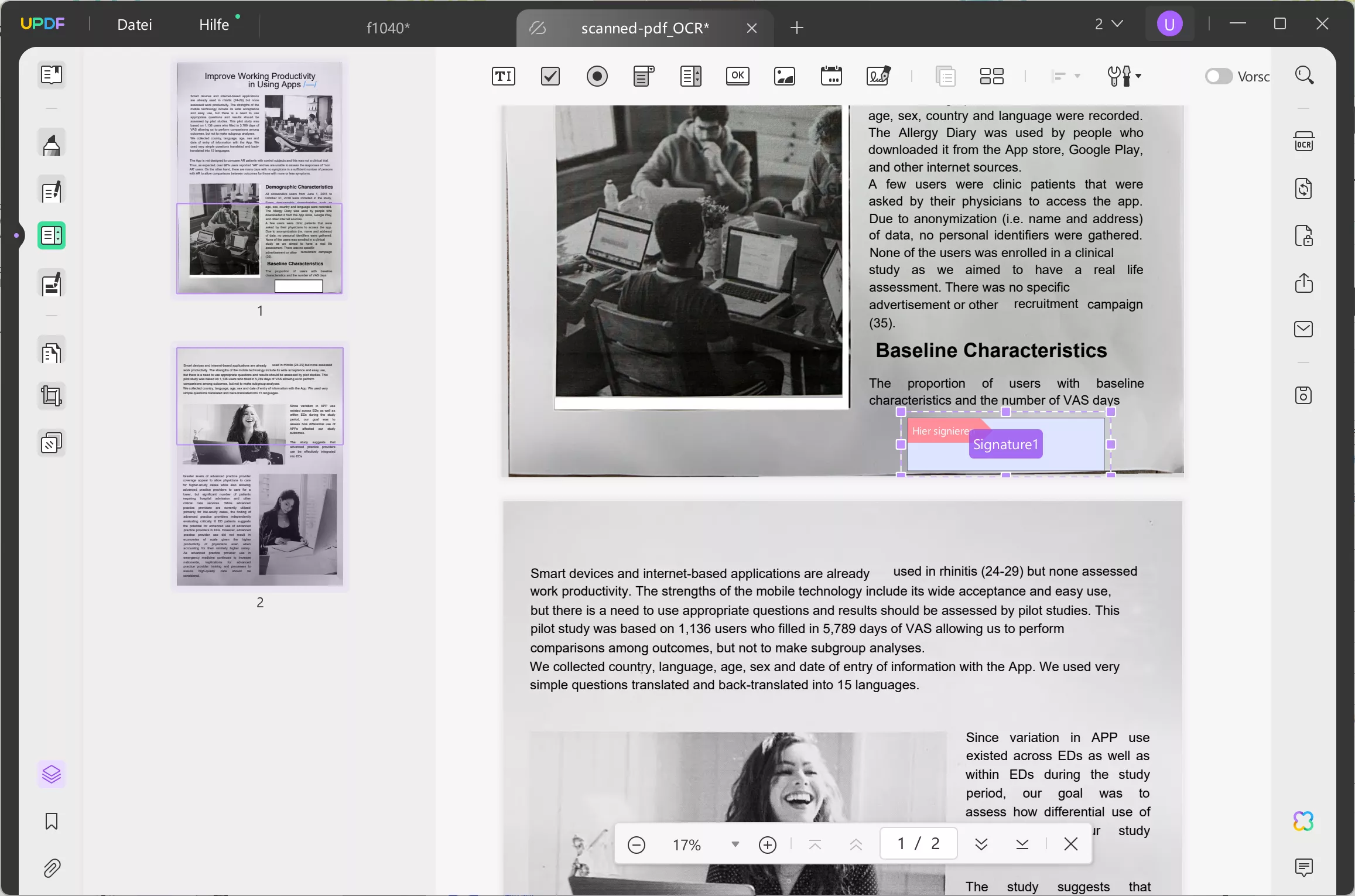 So signieren Sie PDFs mit CAC-Signaturen gescannte PDFs