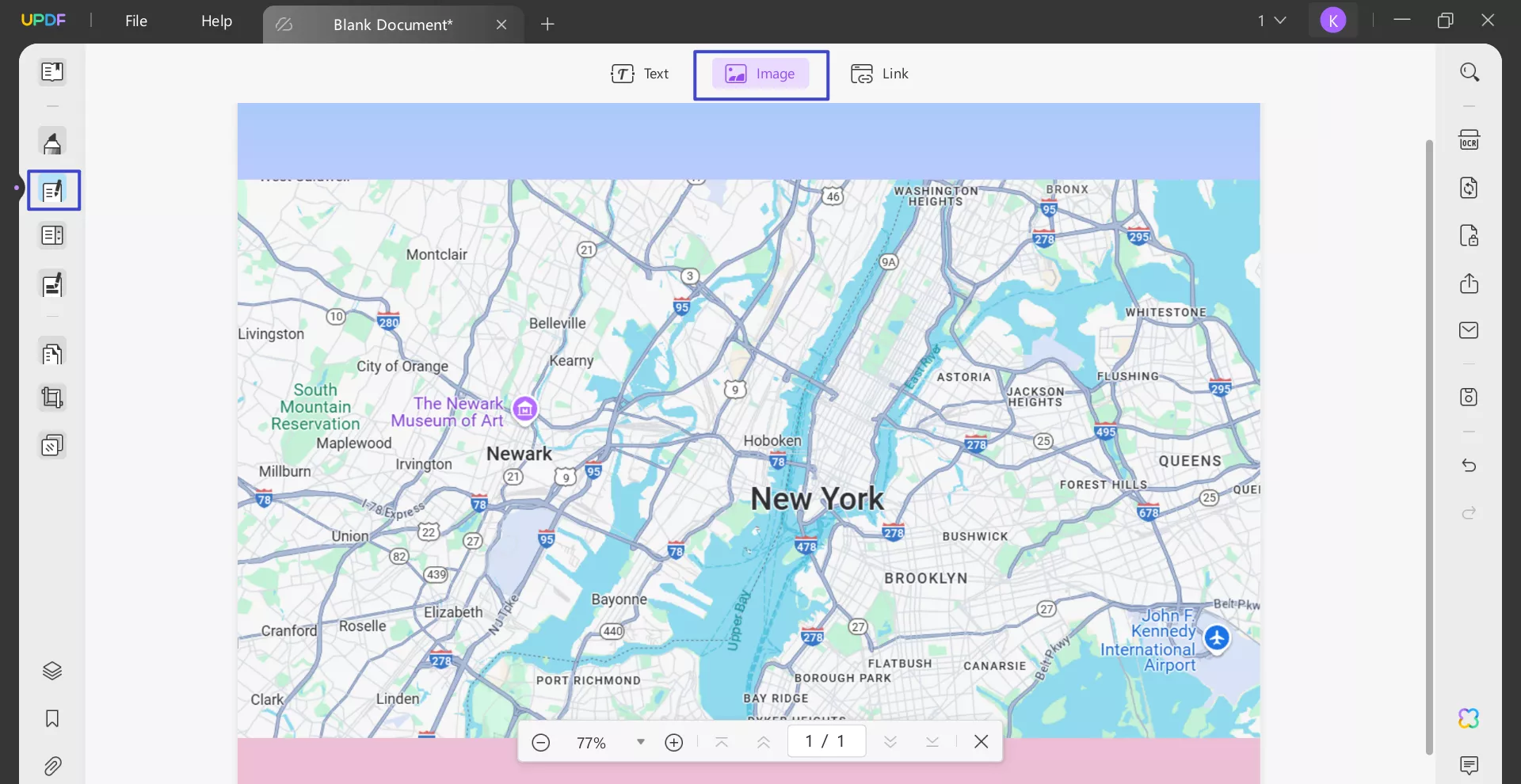 updf insert map image