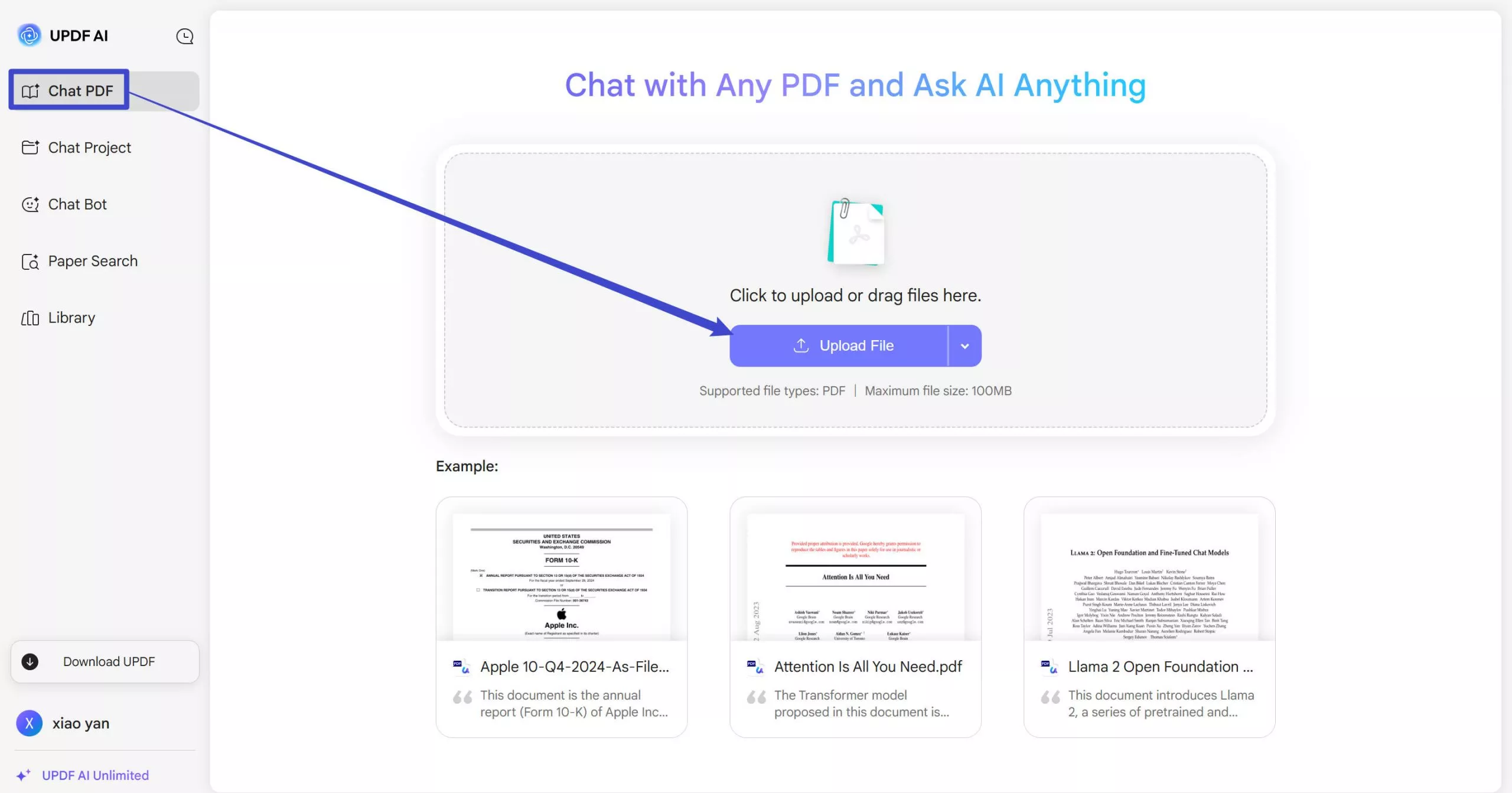 click get started with updf online ai