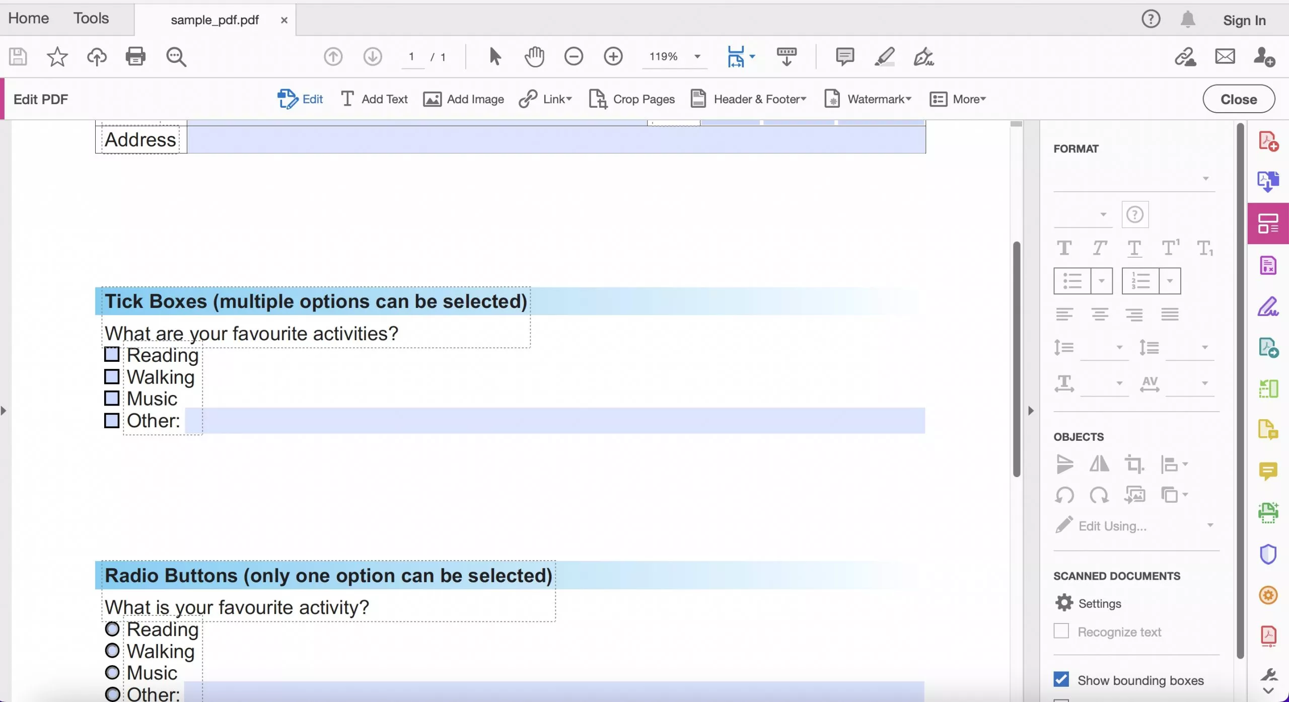 adobe pdf text color changer