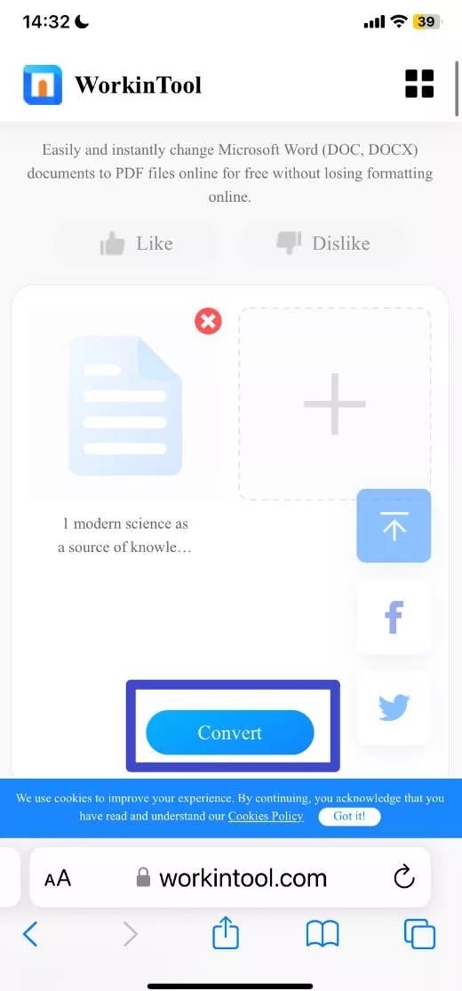 tap on start converting in PDF2Everything