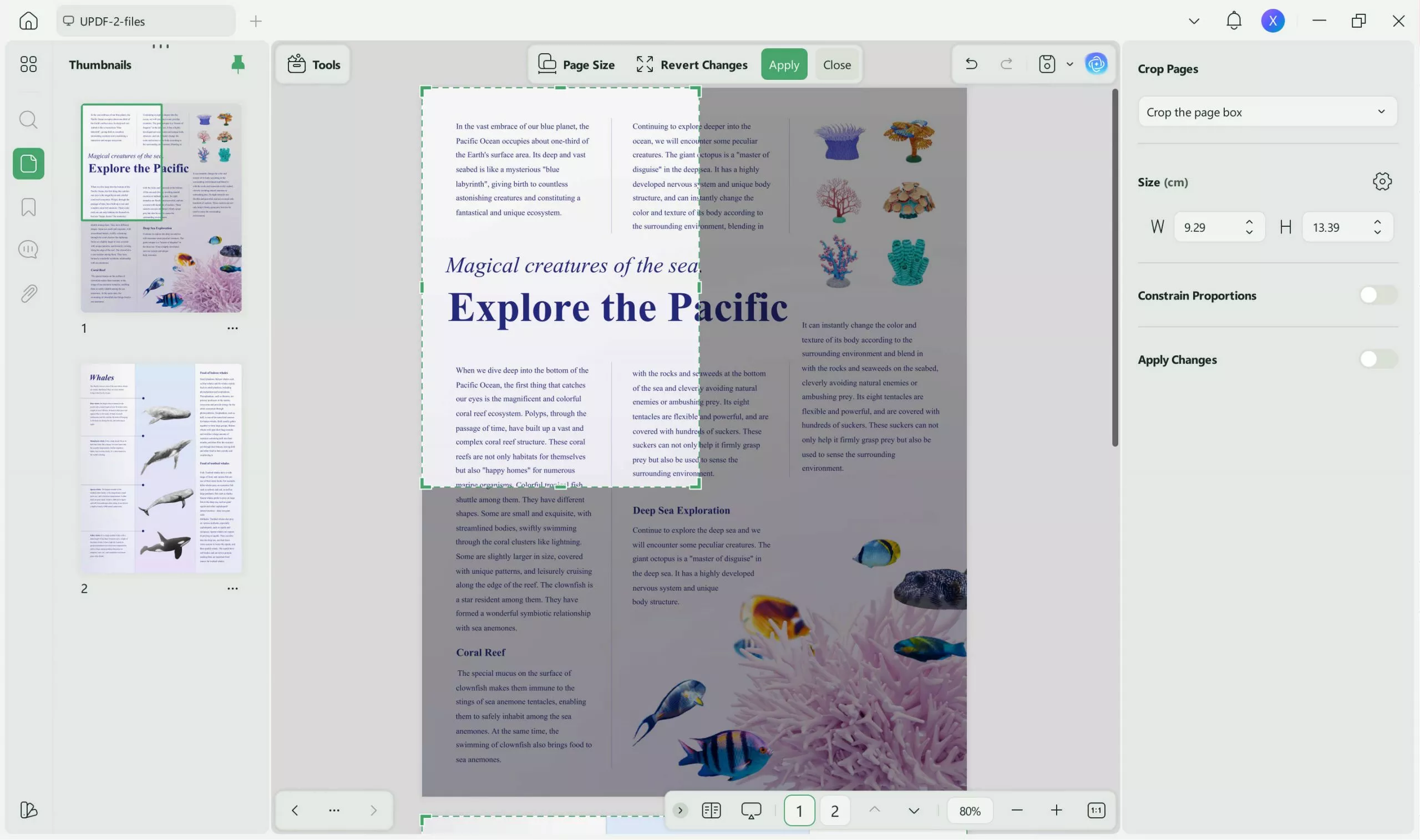 crop to convert PDF from landscape to portrait with updf windows