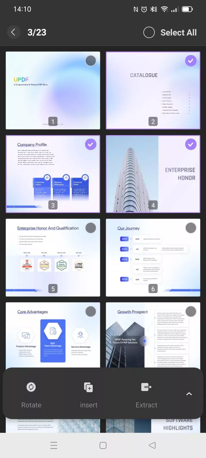 select PDF pages