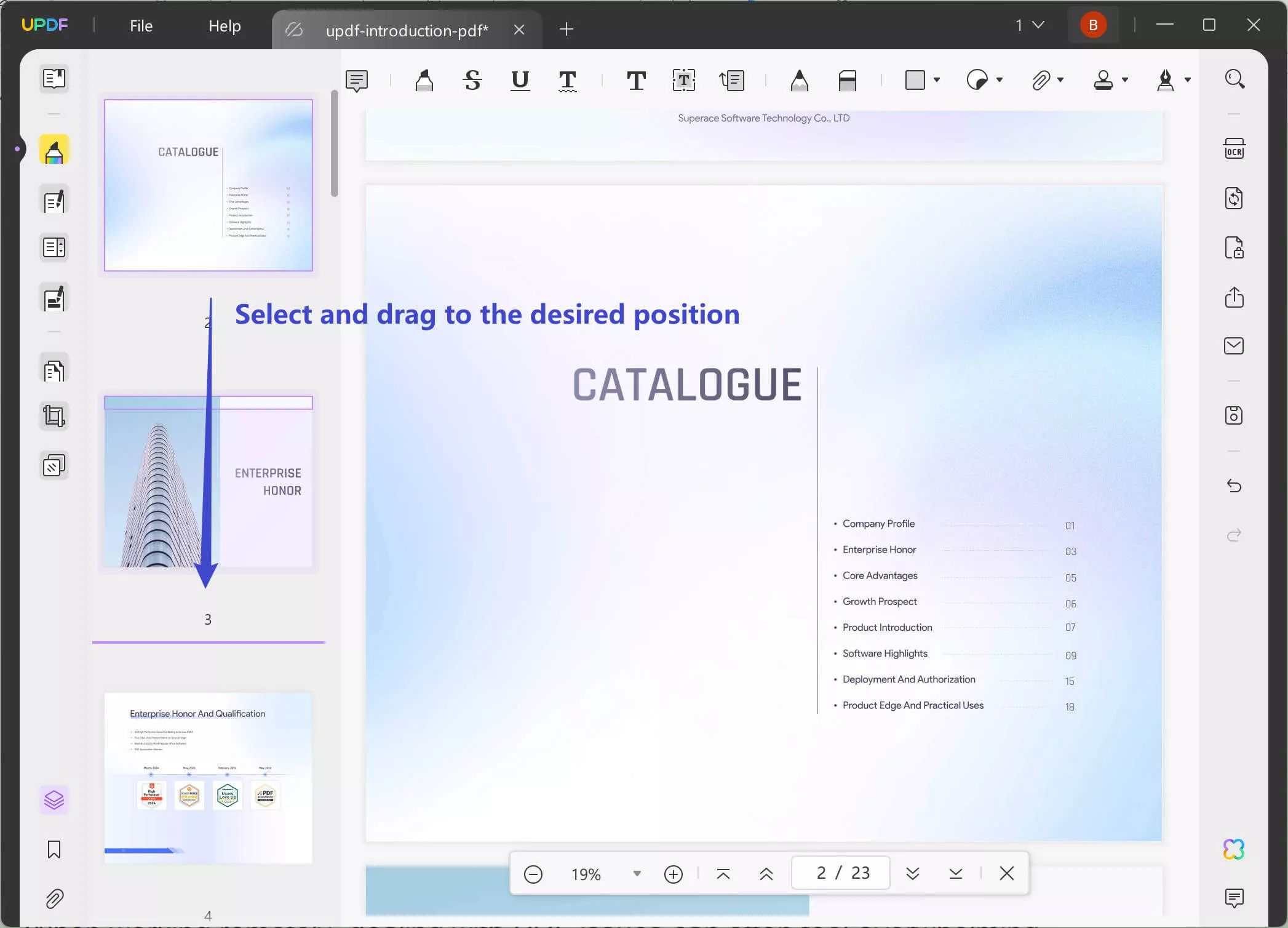 seret ke posisi yang diinginkan