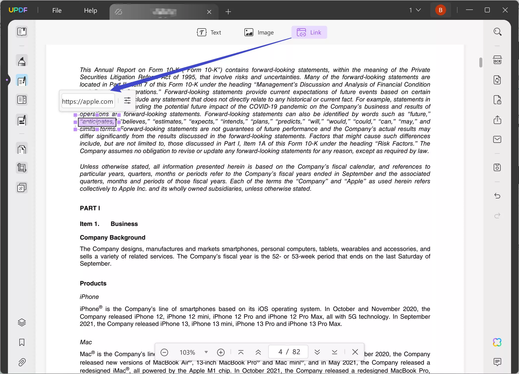 edit PDF link on Windows