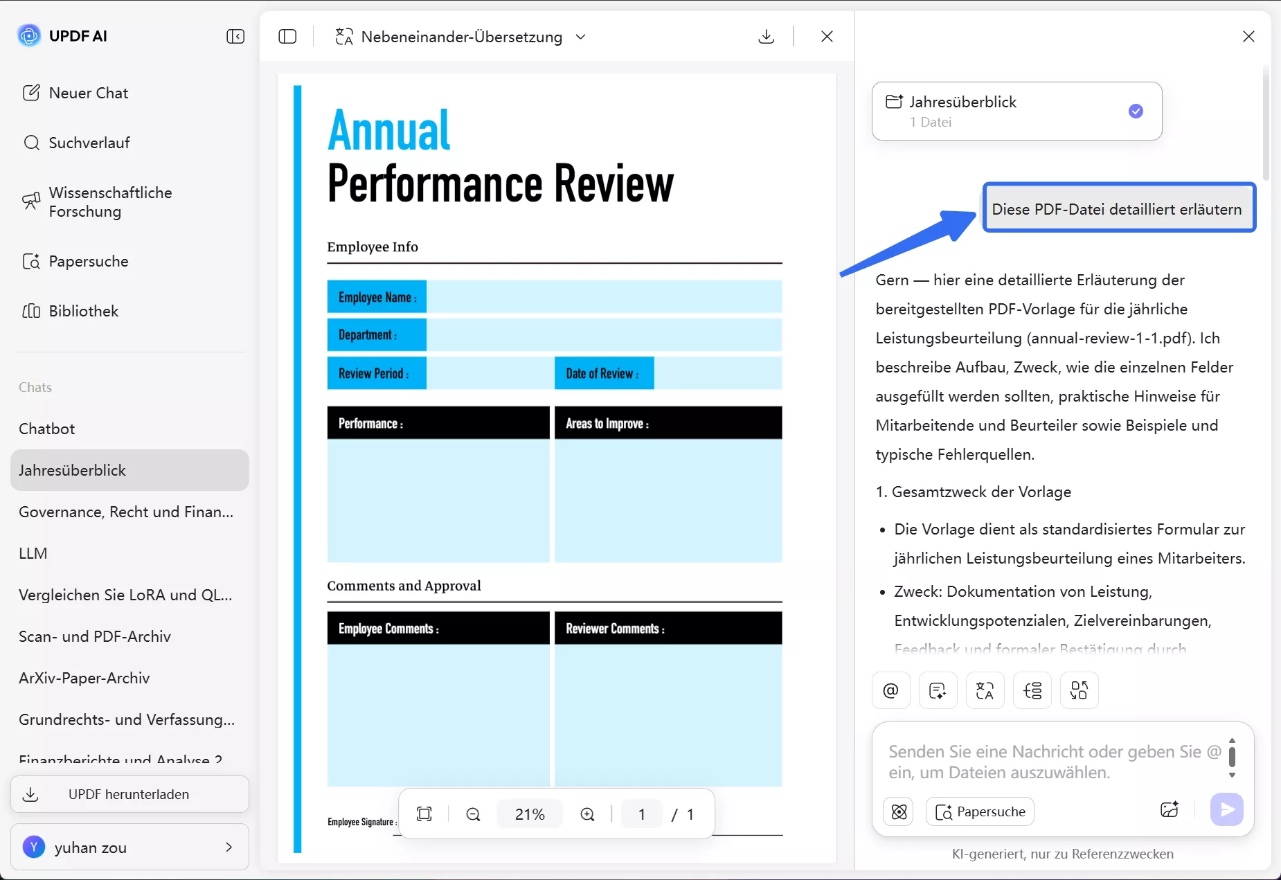 Eingabeaufforderung hinzufügen und Antwort kopieren