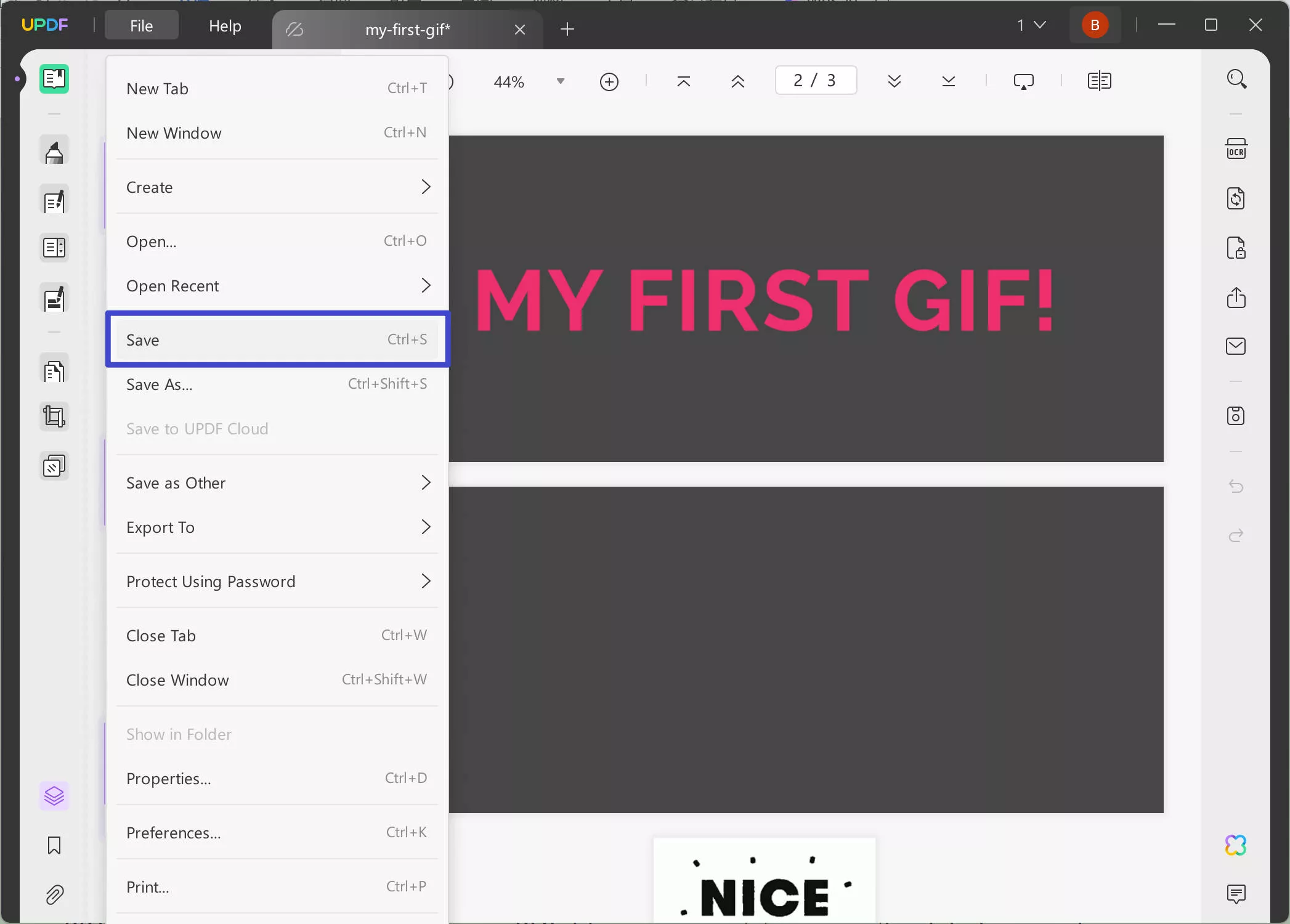 convert GIF to PDF