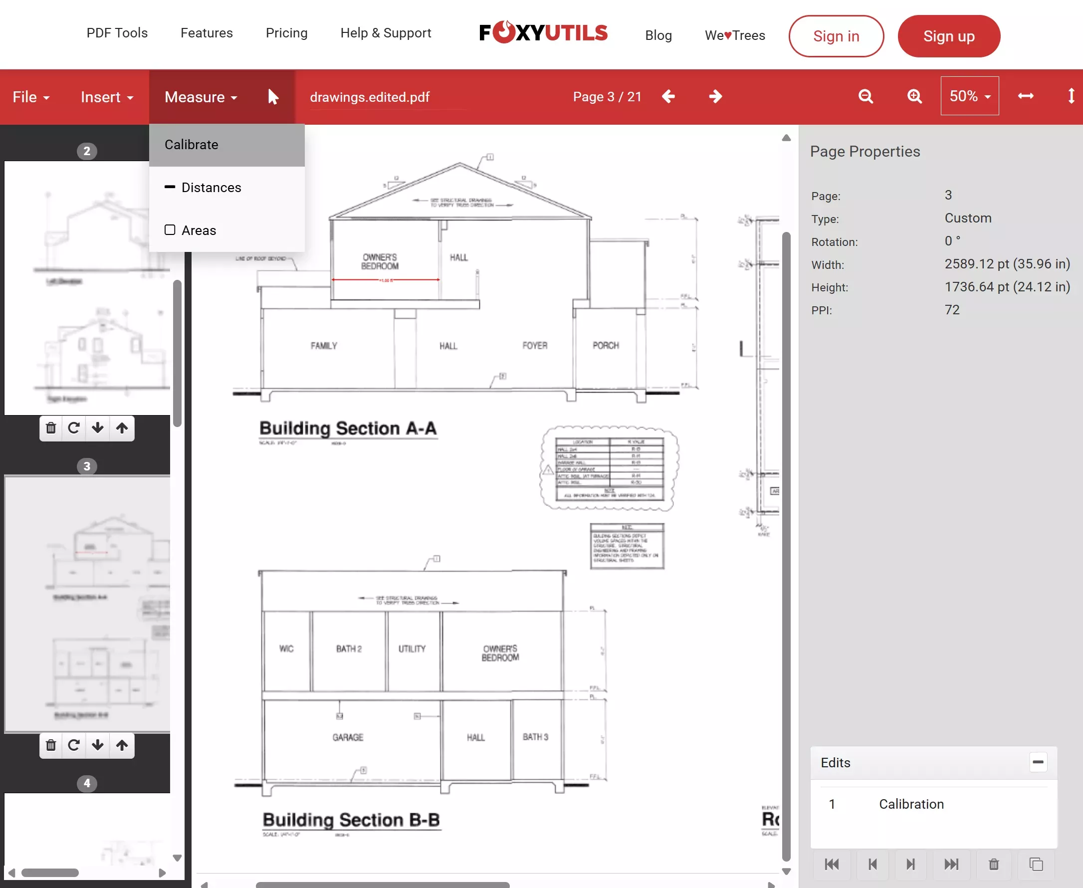 FoxyUtils - PDF-Messwerkzeug Online