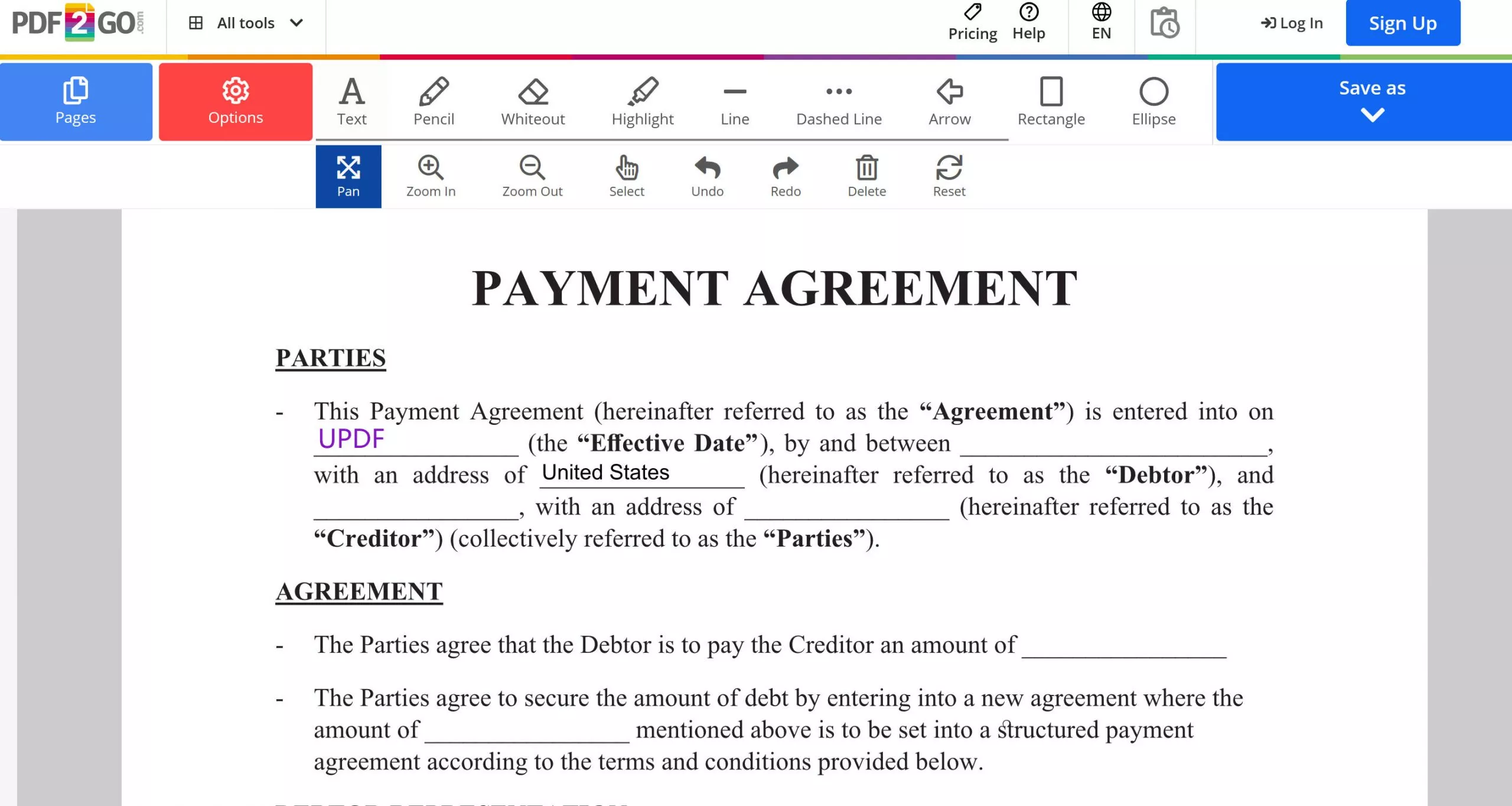 firefox pdf editor pdf2go