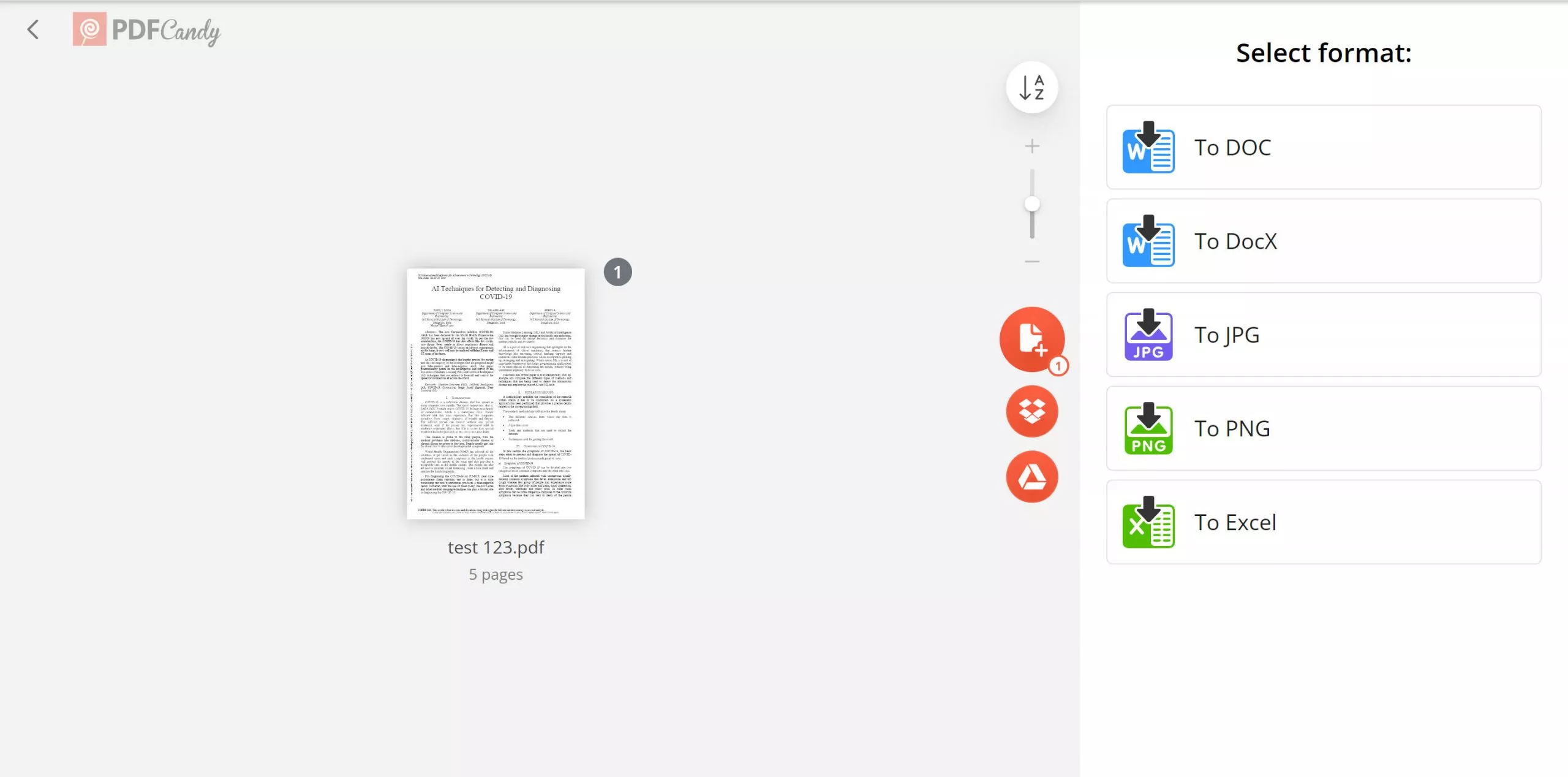 pdf candy PDF変換