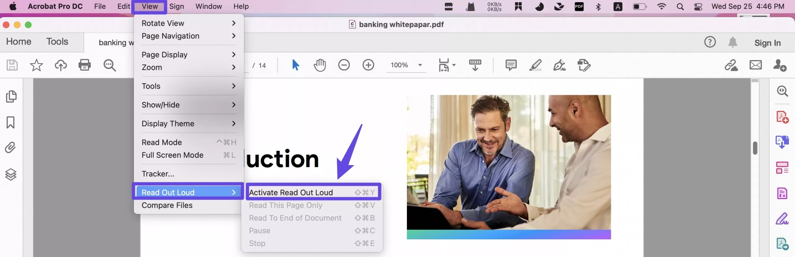 Adobe AcrobatでAdobe Read Out loudを有効にする