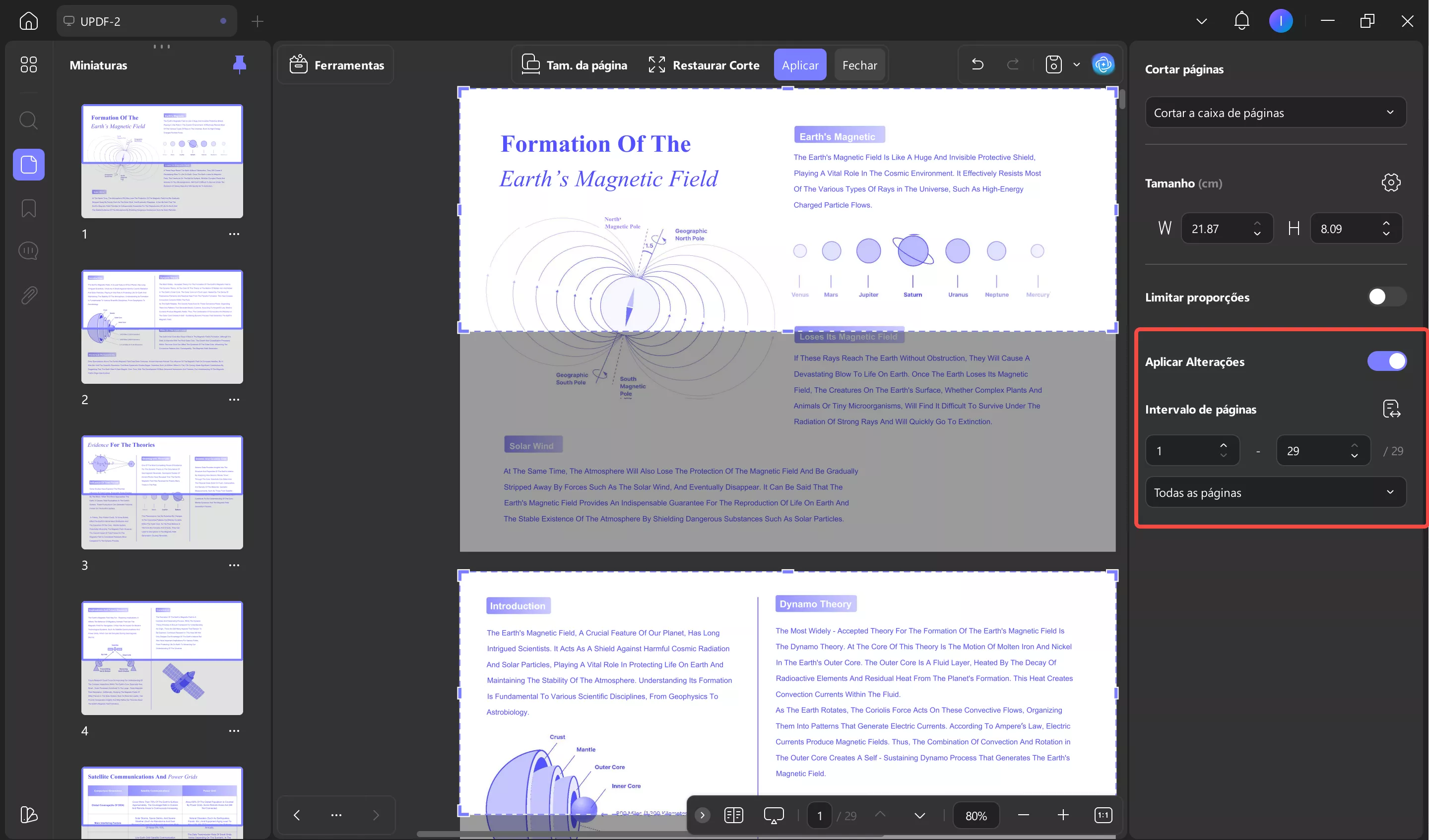 aplicar alterações