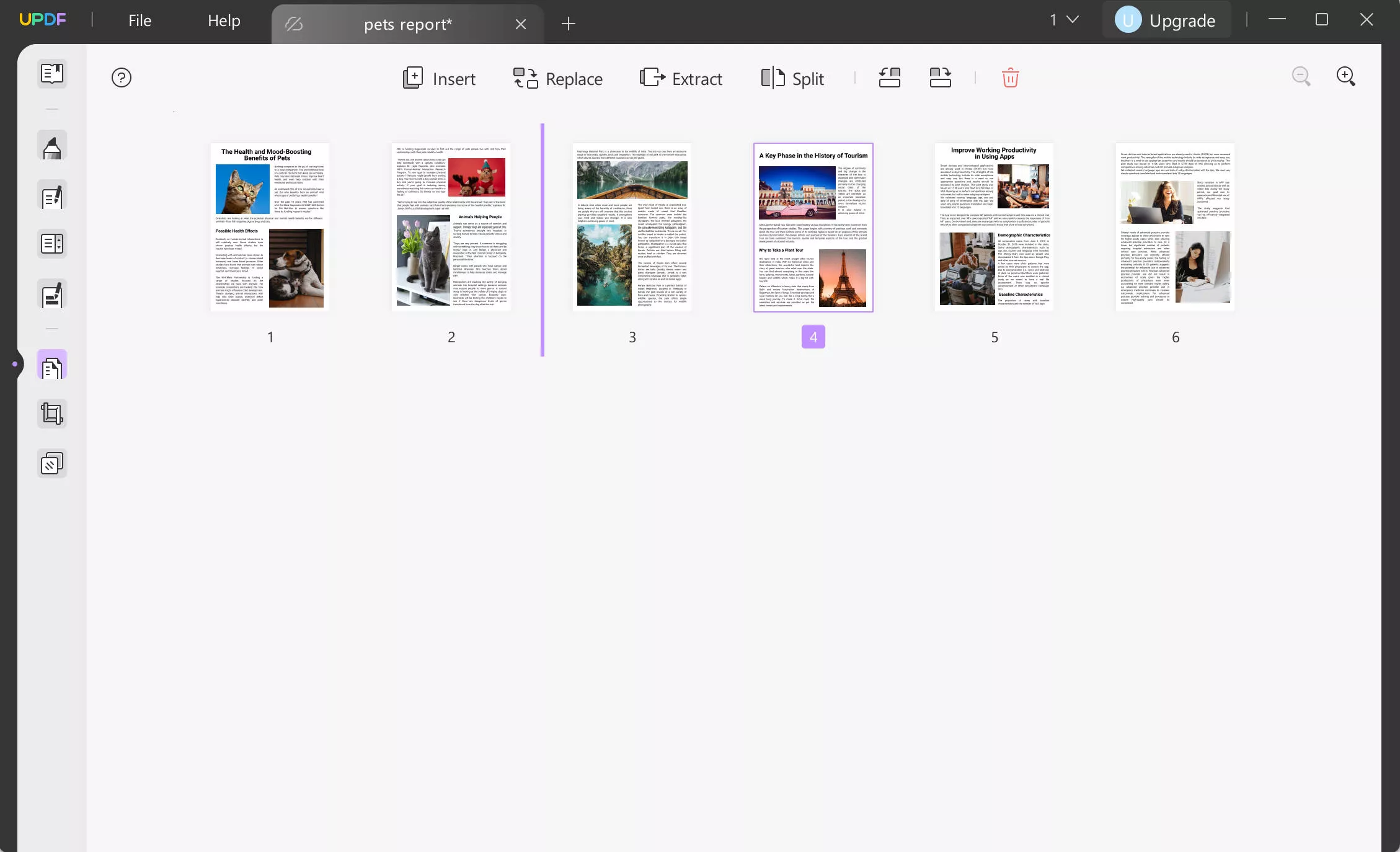 rearrange pdf pages online UPDF