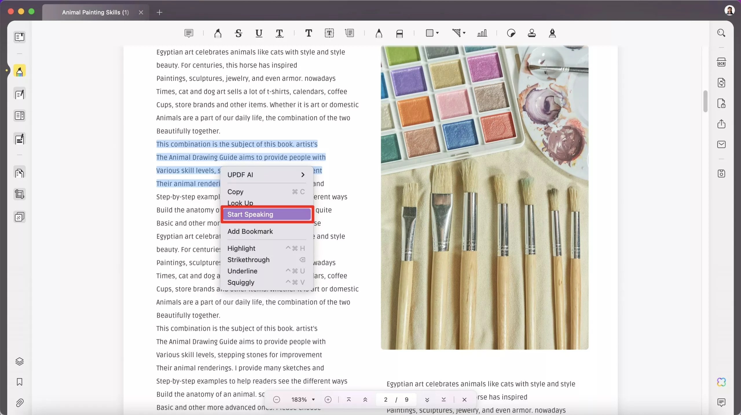 MacでPDFファイル(UPDF)を読み上げる