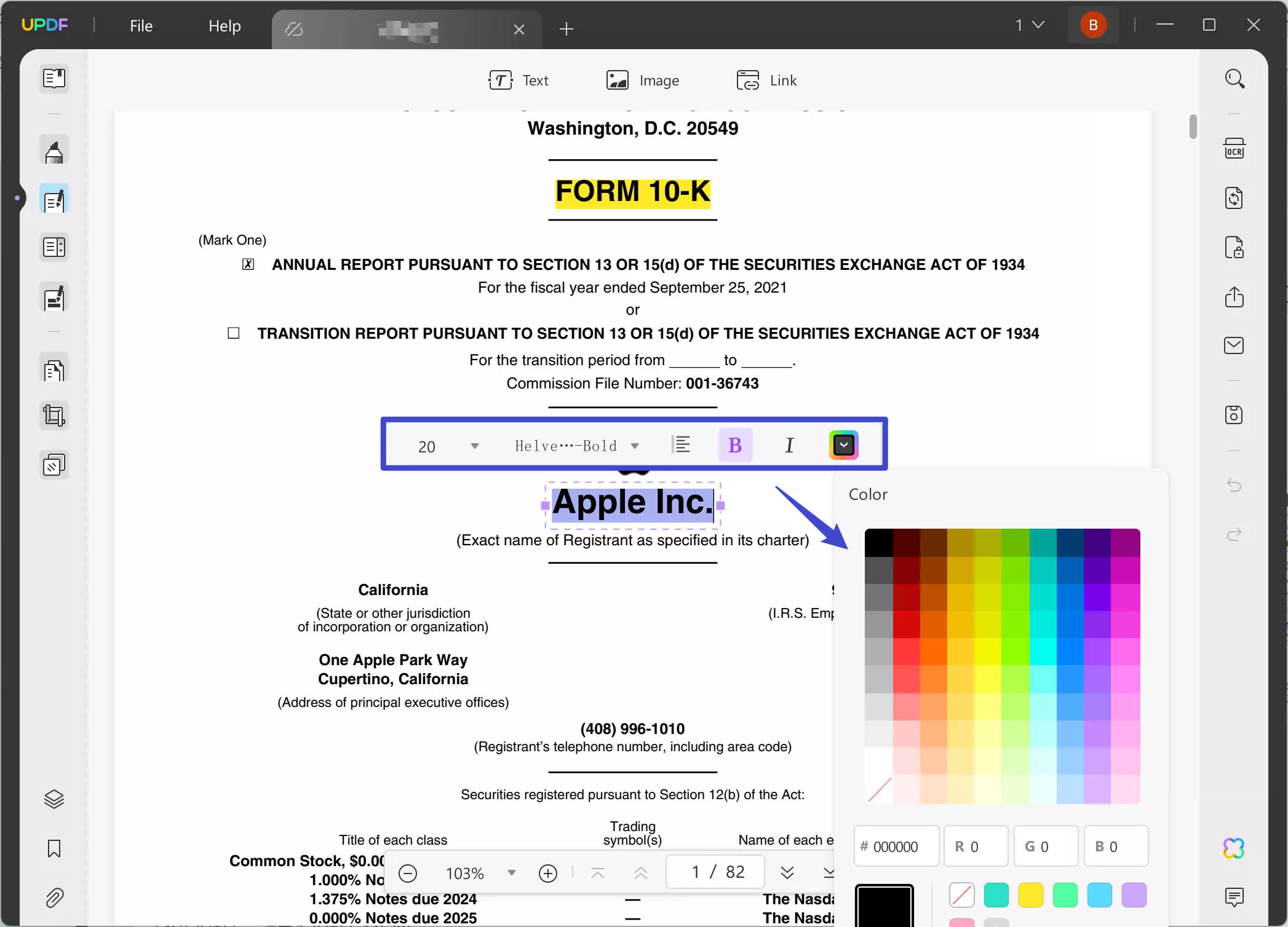 edit text in PDF