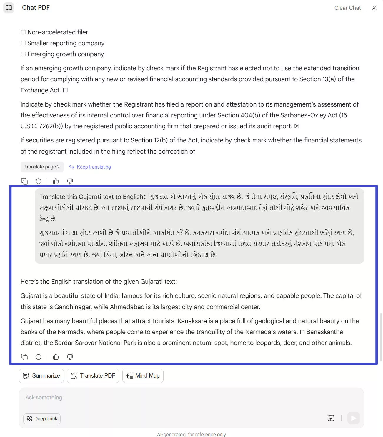 enter the prompt to translate with updf online ai assistant