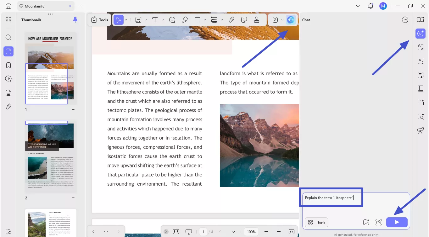 access chat mode and write prompt