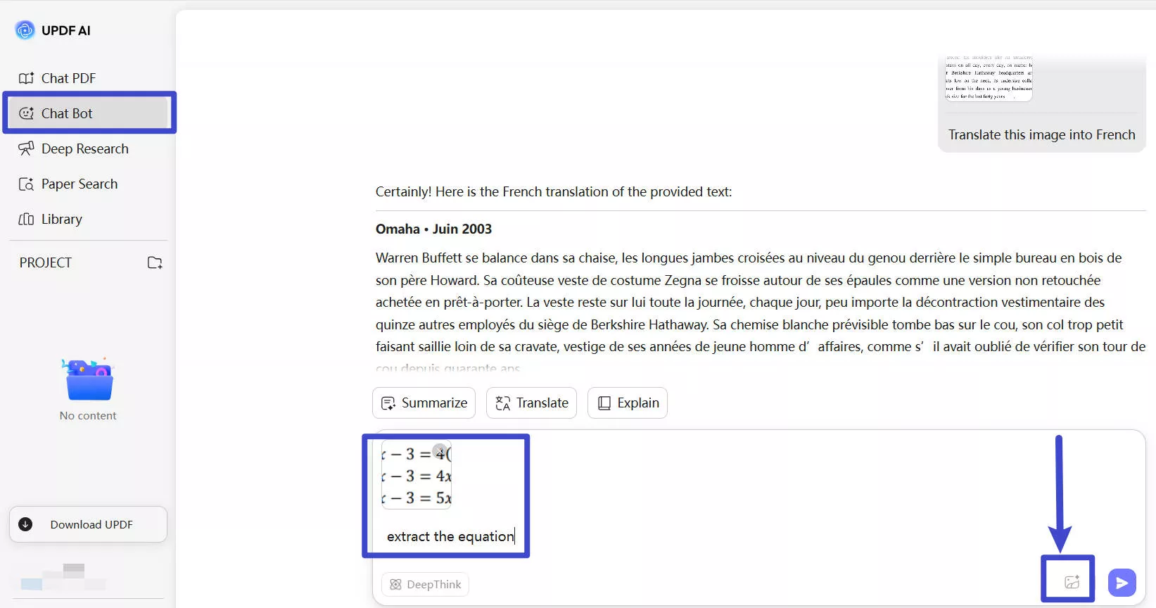 updf ai online extract equation