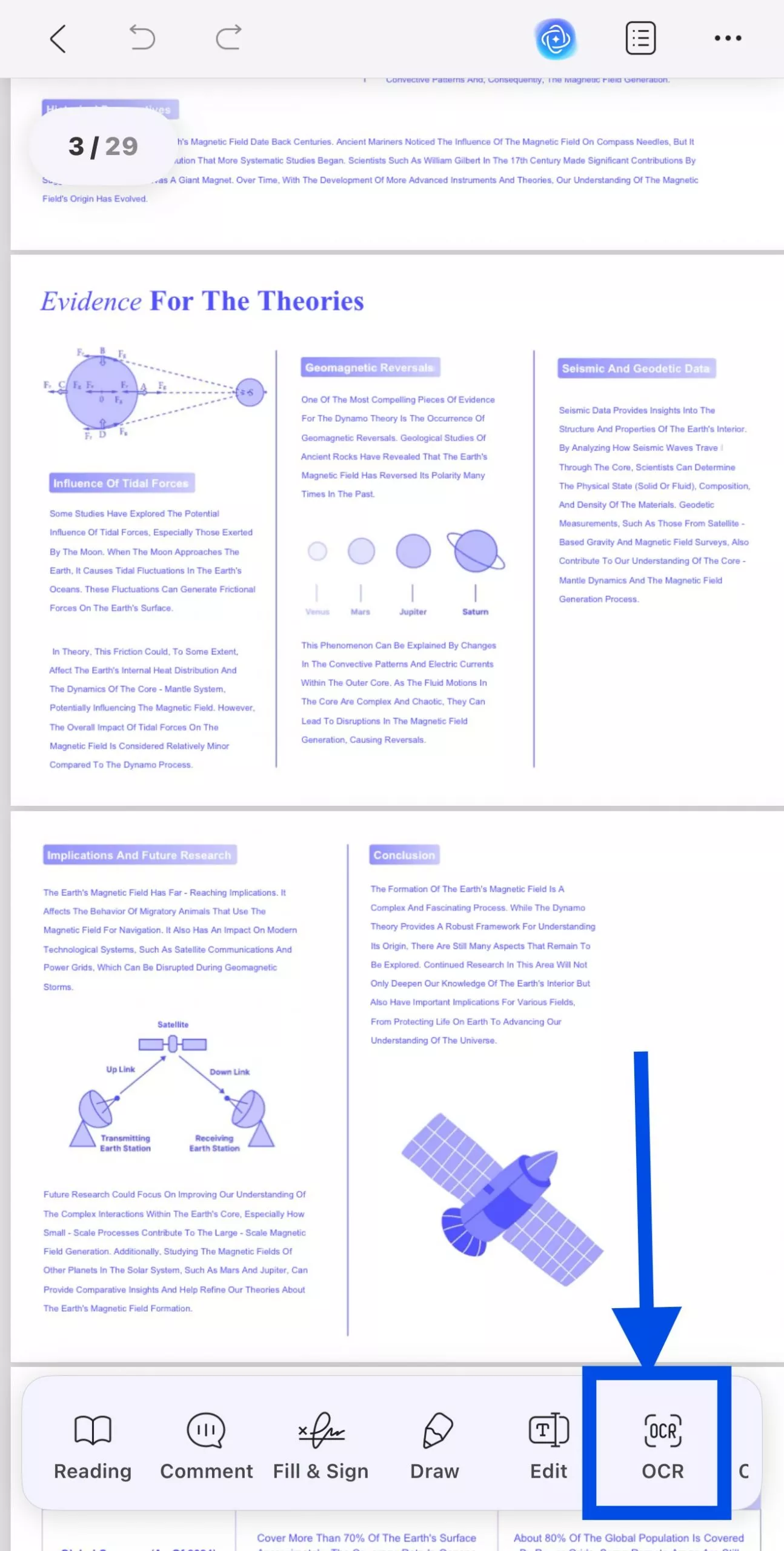 click ocr button on the bottom