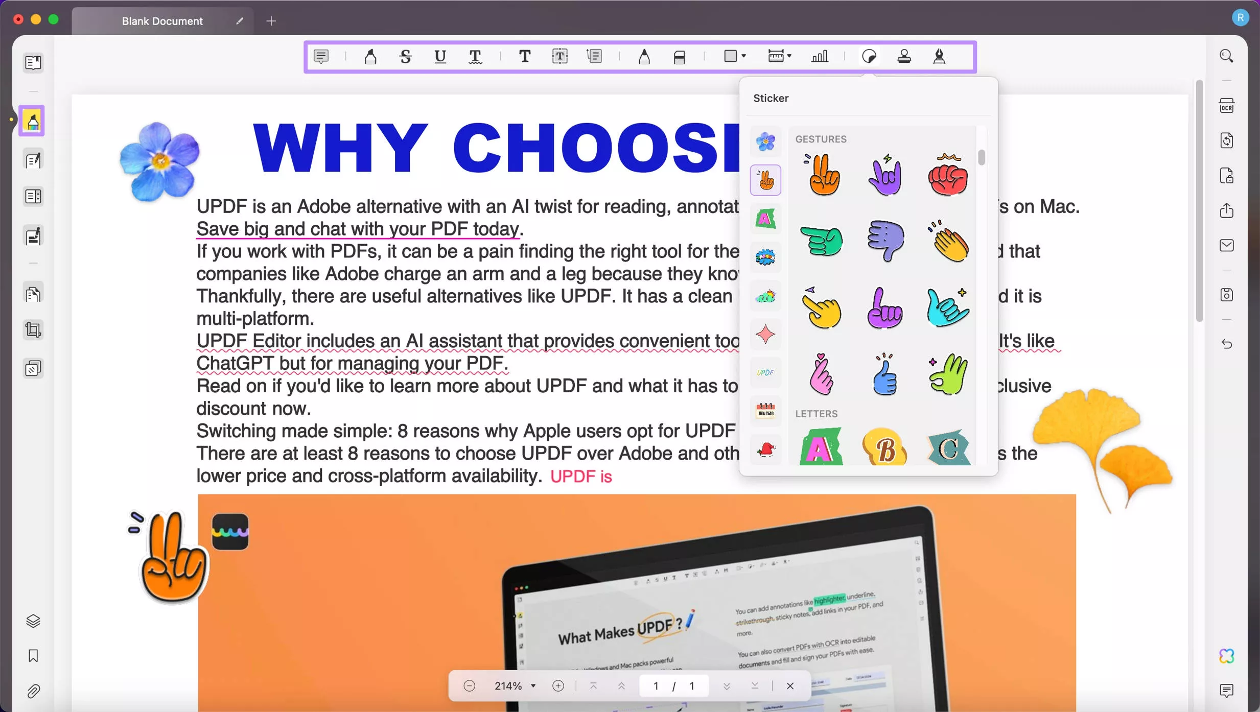 comment to create pdf on mac with updf