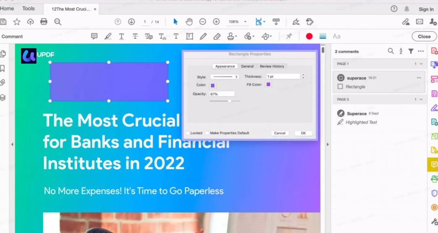 Passen Sie die Rechteckeigenschaften in Adobe an