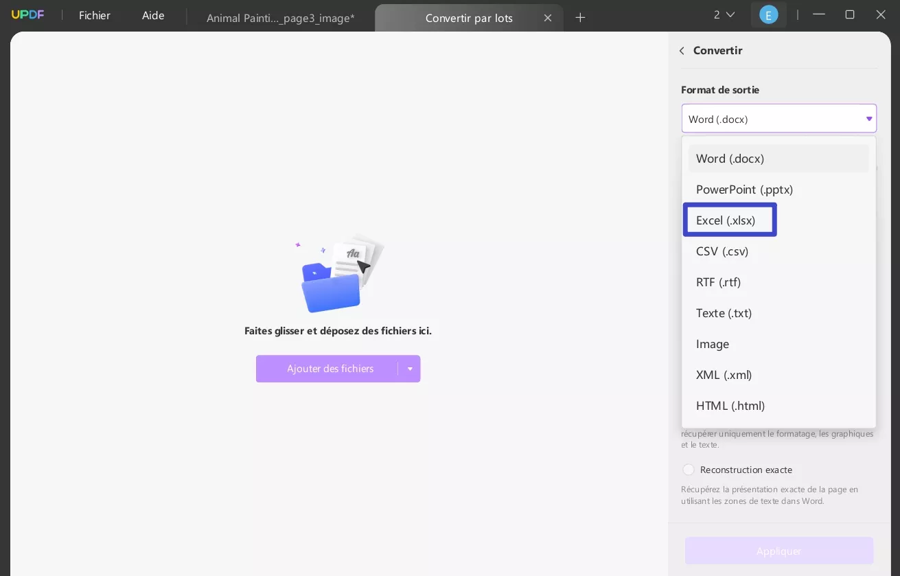 convertir pdf scanné en excel