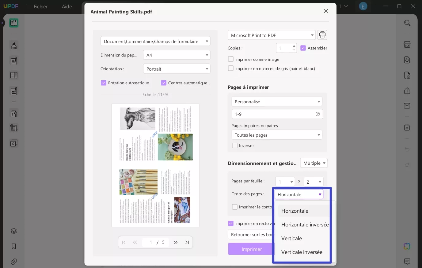 pdf imprimer plusieurs pages par feuille