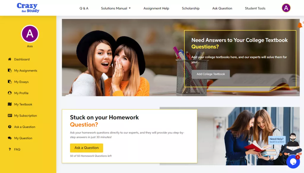 crazy for study Website-Schnittstelle für Studien