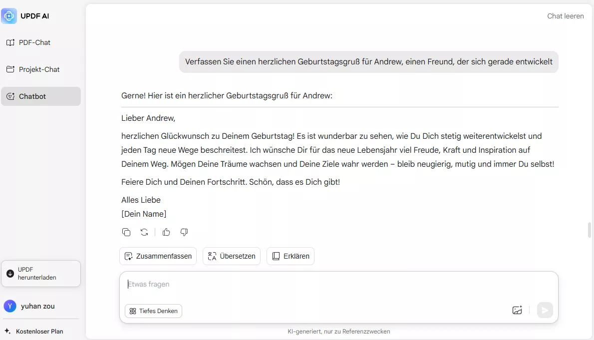 Generieren Sie von Anfang an
