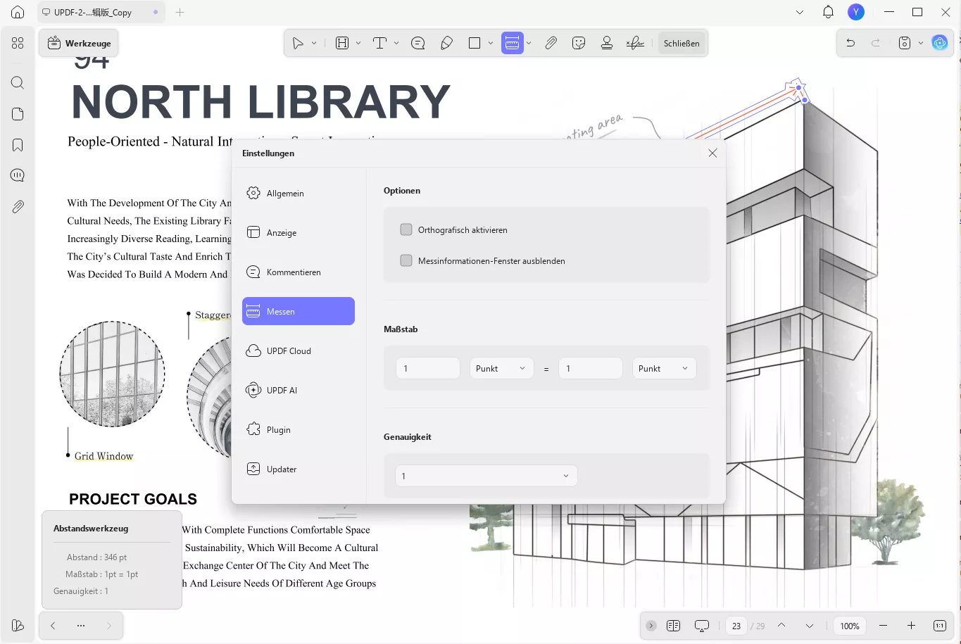 Messvoreinstellungen