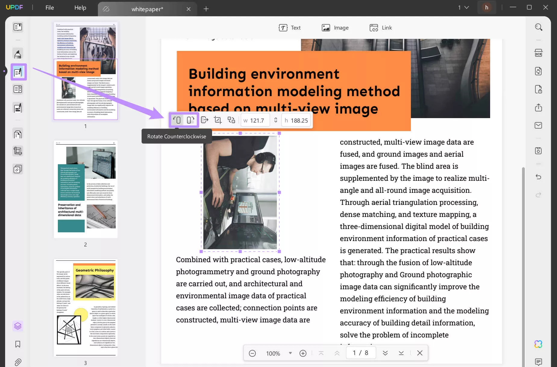 obracanie obrazów PDF