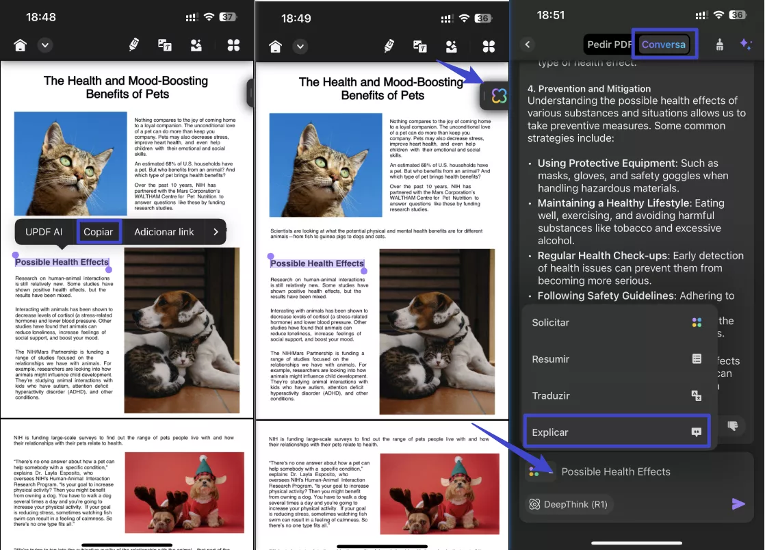 abra o chat de IA e selecione explicar