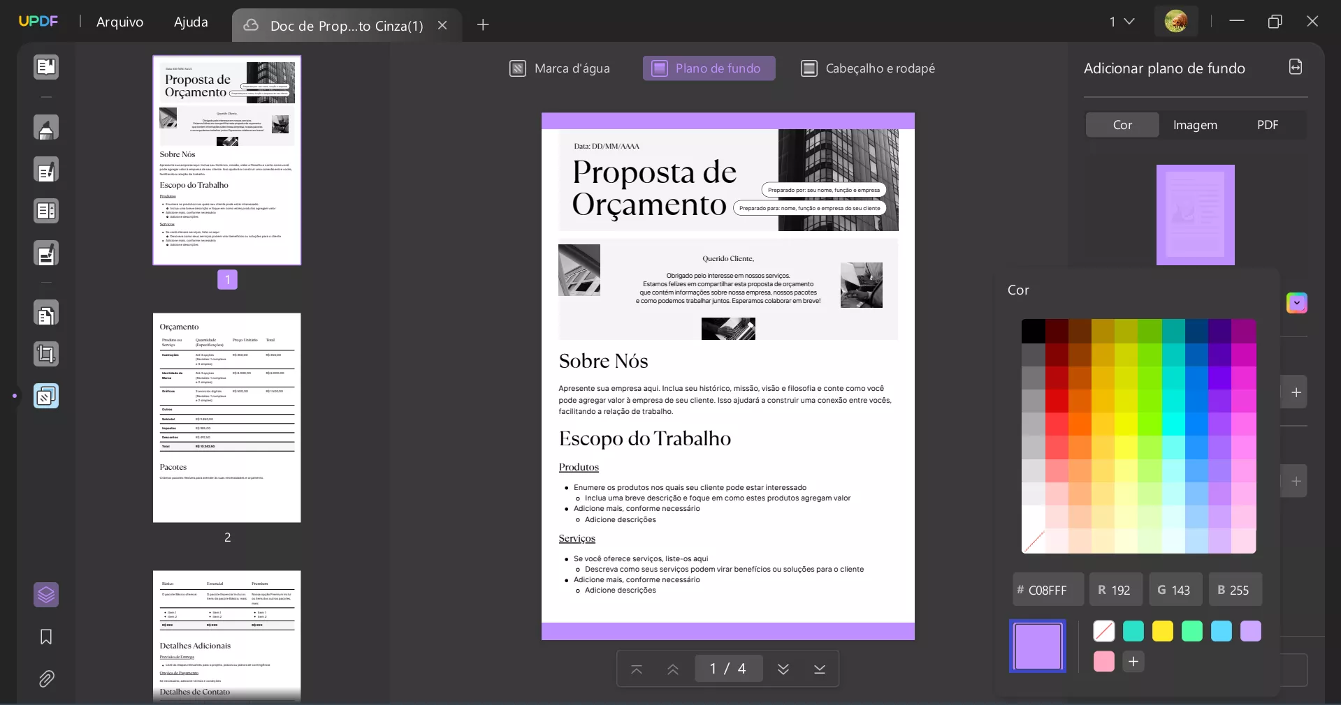 Converter o Fundo do PDF para Branco