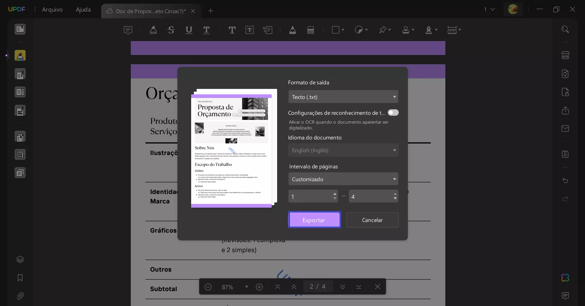 Conversor de PDF para Texto com IA