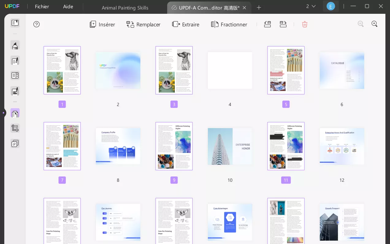 intercaler des pages