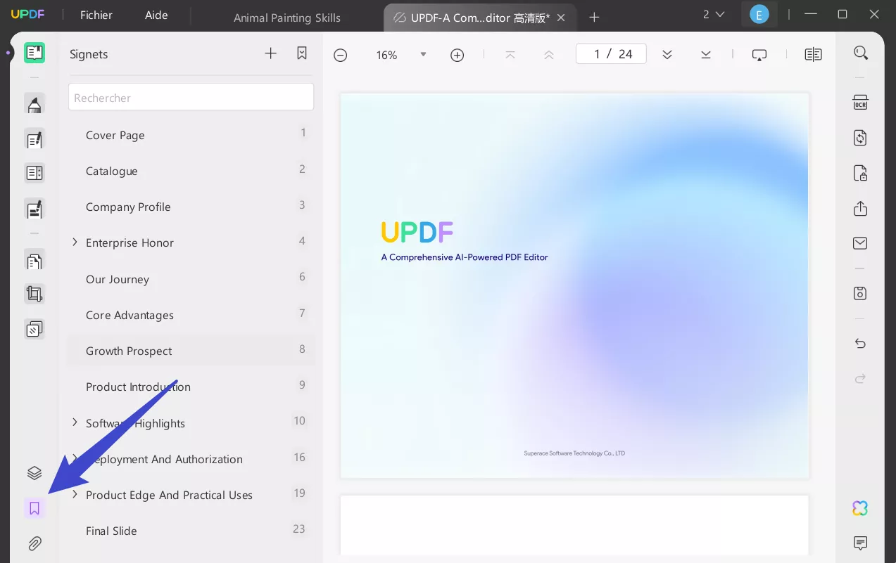 sommaire cliquable pdf