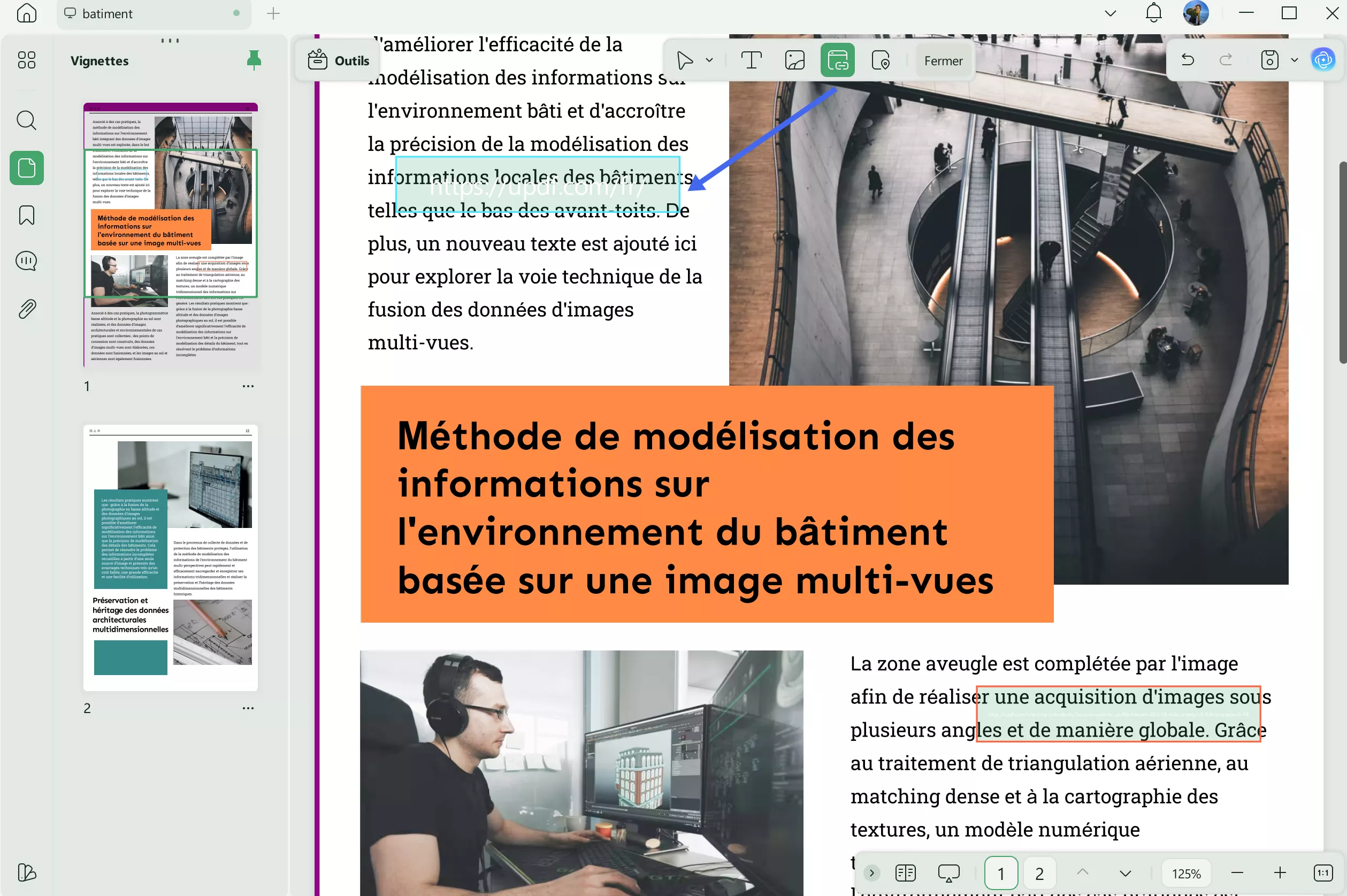 créer un lien dans un pdf