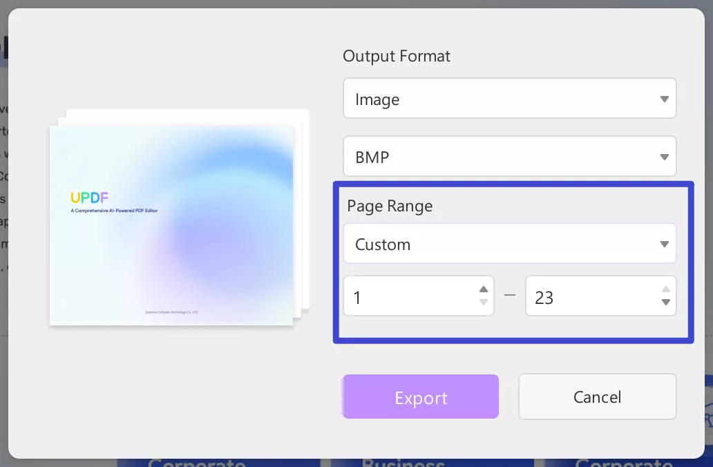 choose page range