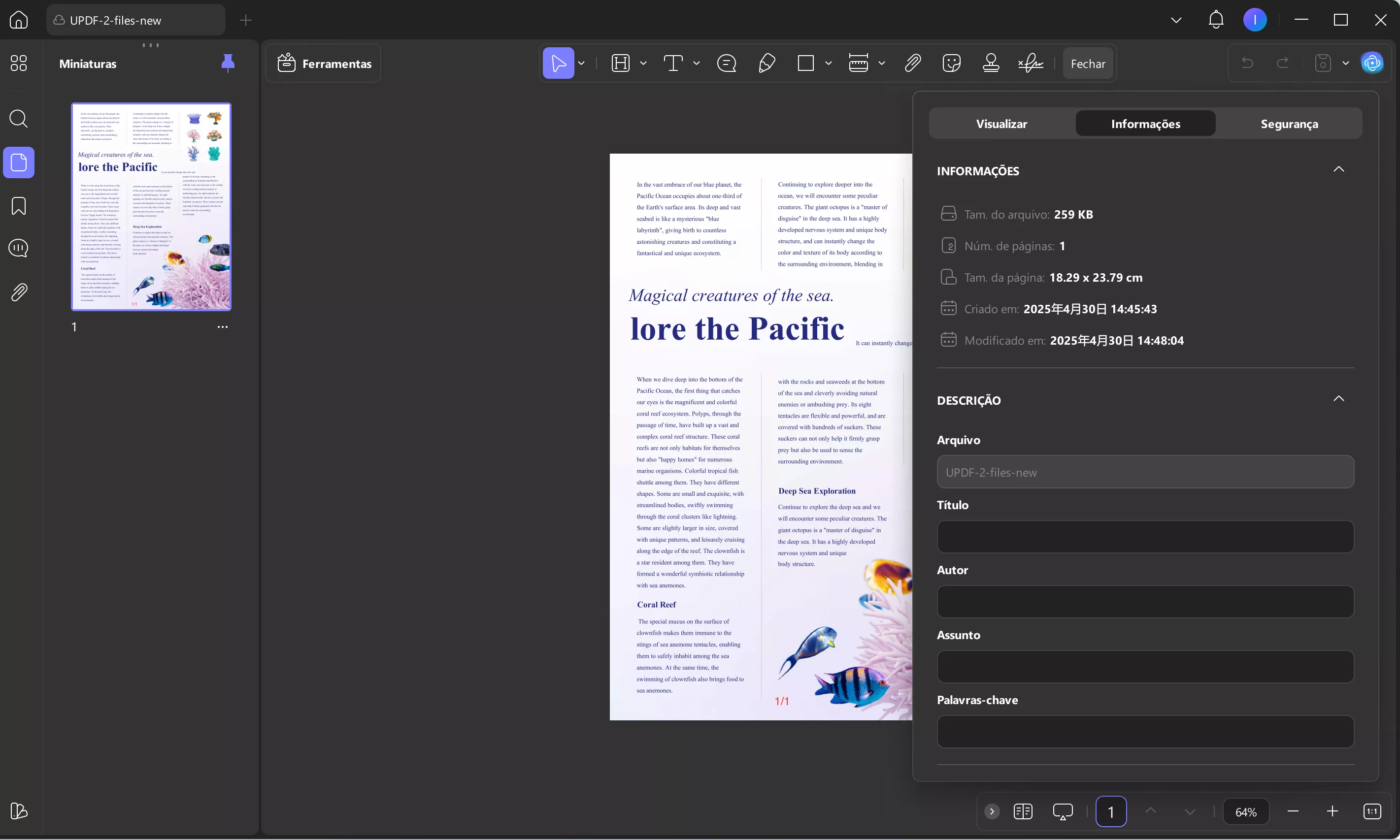 exibir data de modificação