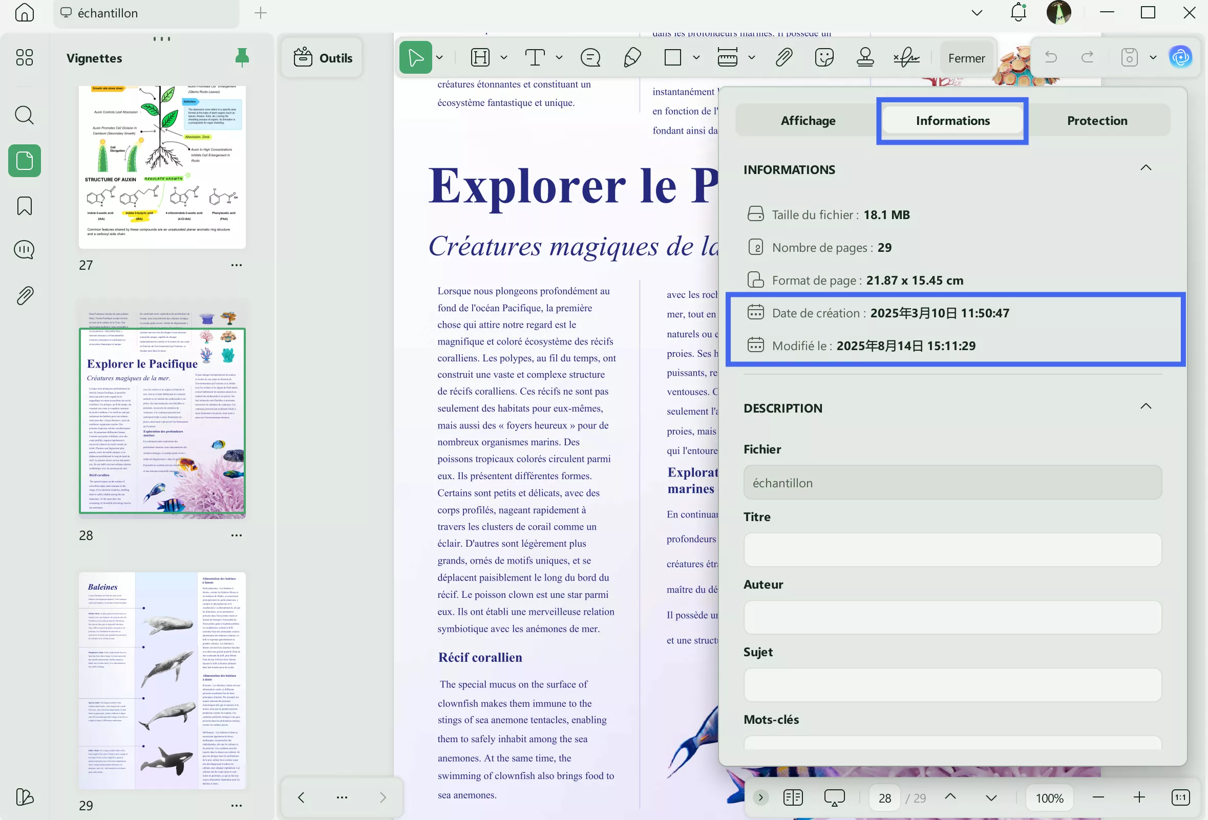 voir historique modification pdf