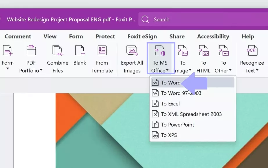 select the word file in foxit