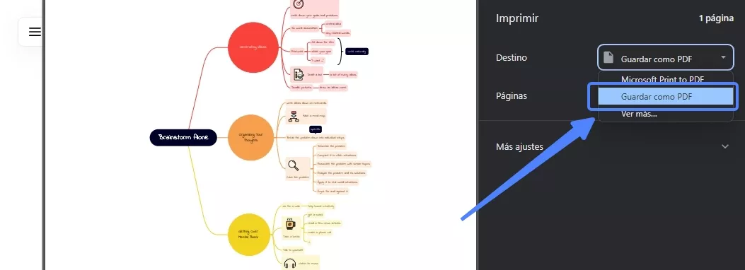 xmind guardar como pdf