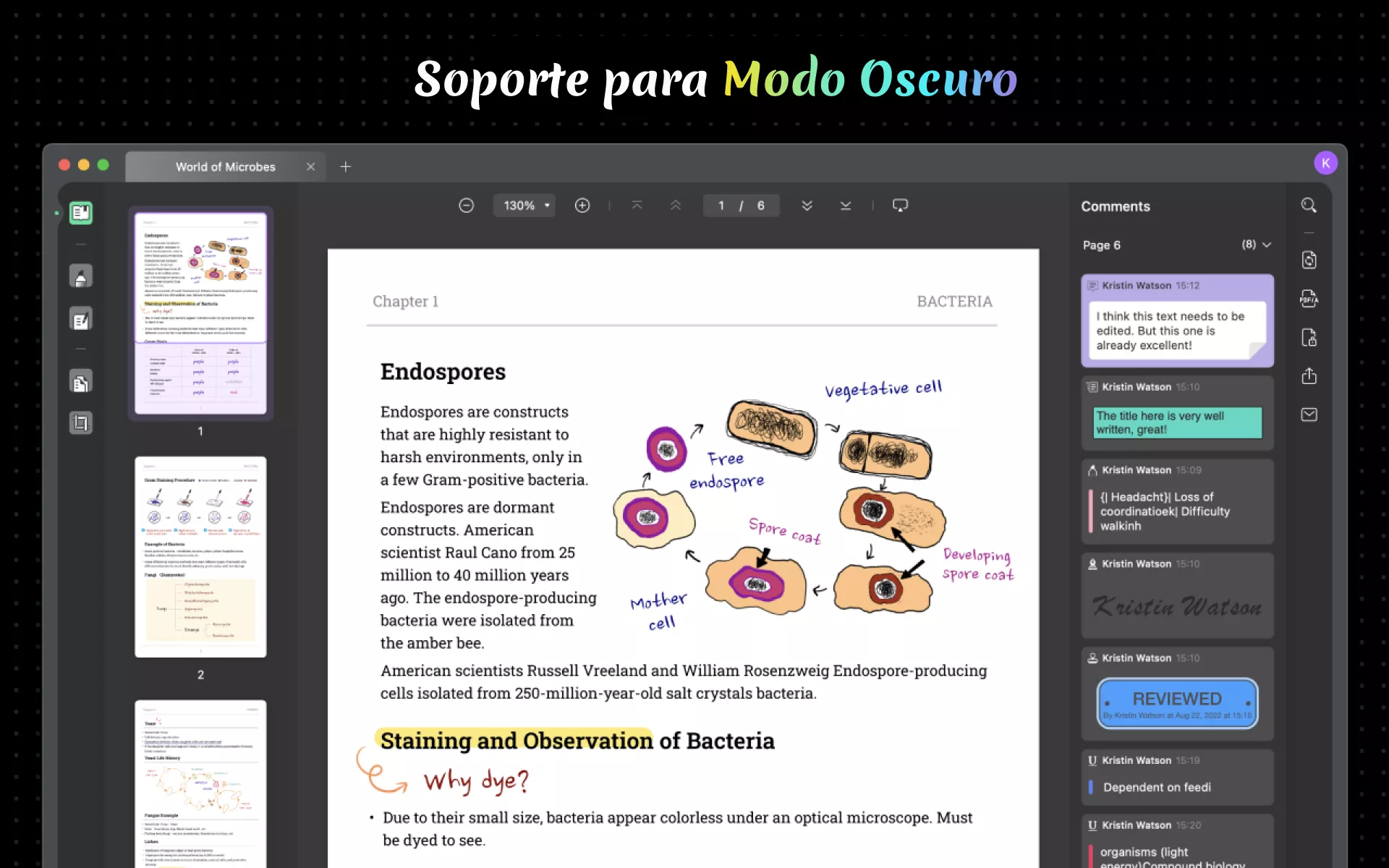 Soporte para Modo Oscuro