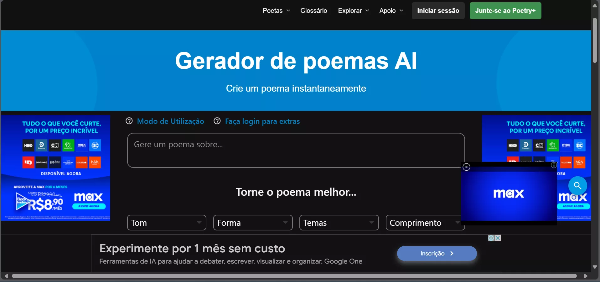 Geradores de Poemas com IA